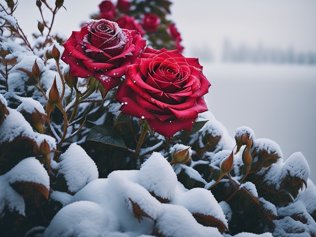 12. Присыпайте розы снегом
