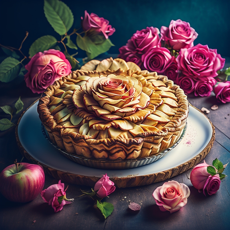 Пирог с яблочными розами