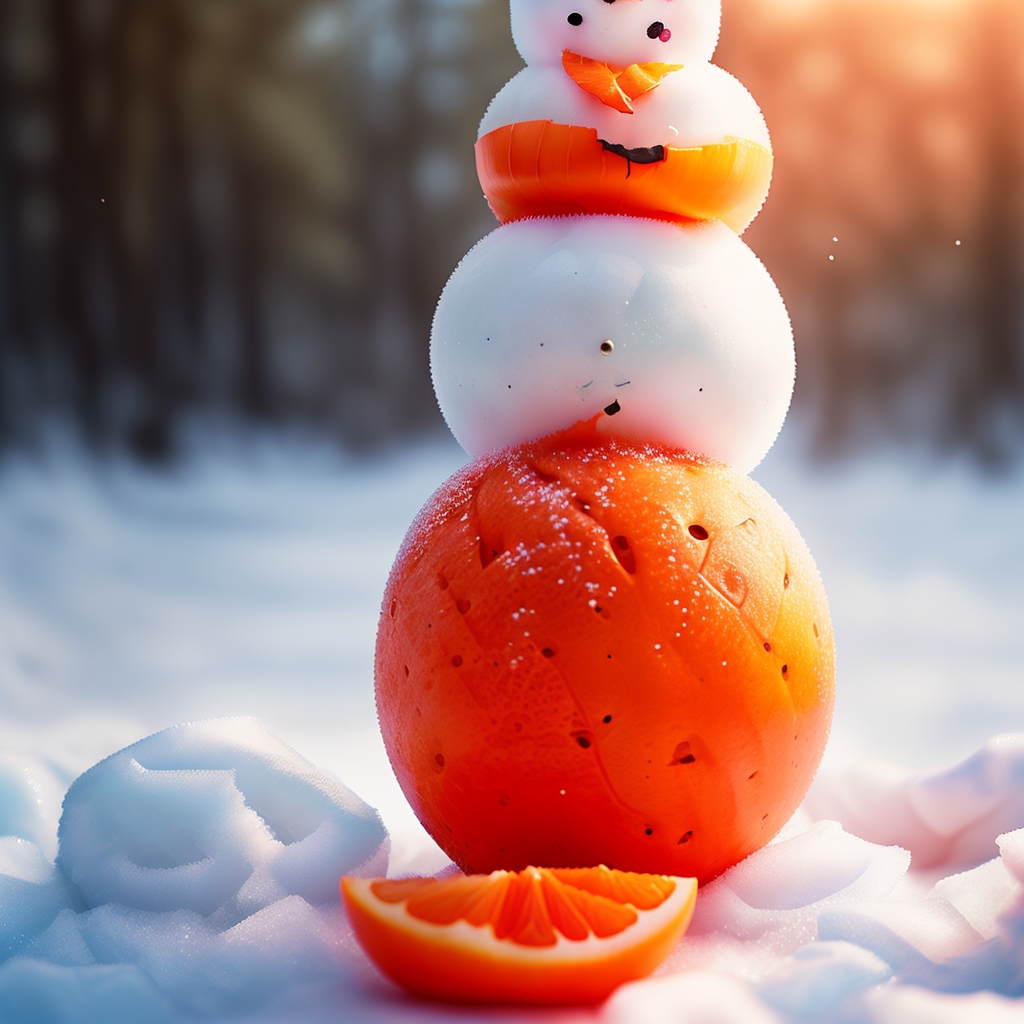 Снеговик из мандаринов