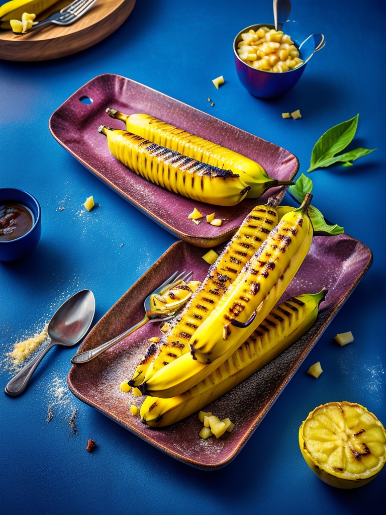 Бананы на гриле со сладкой начинкой