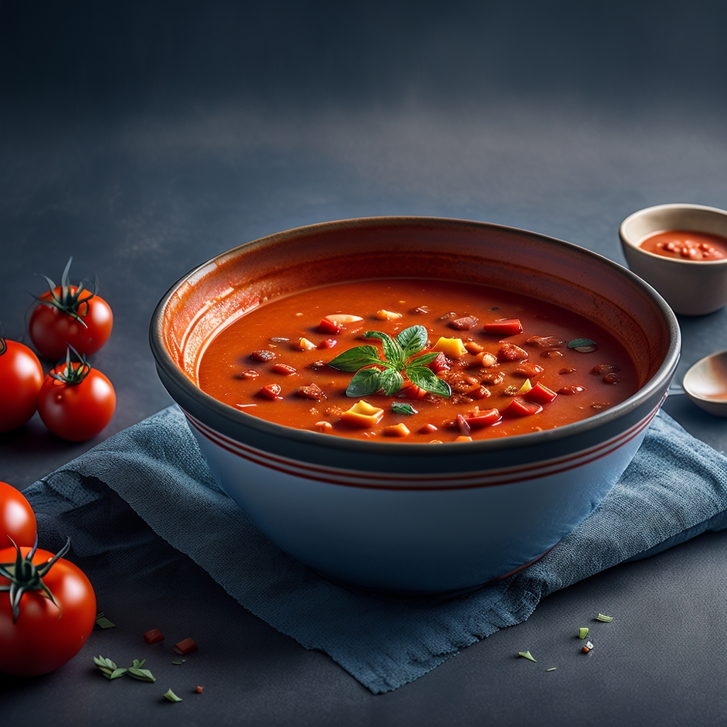 Рецепт №6. Холодный томатный суп с мясом (окрошка на томатном соке)