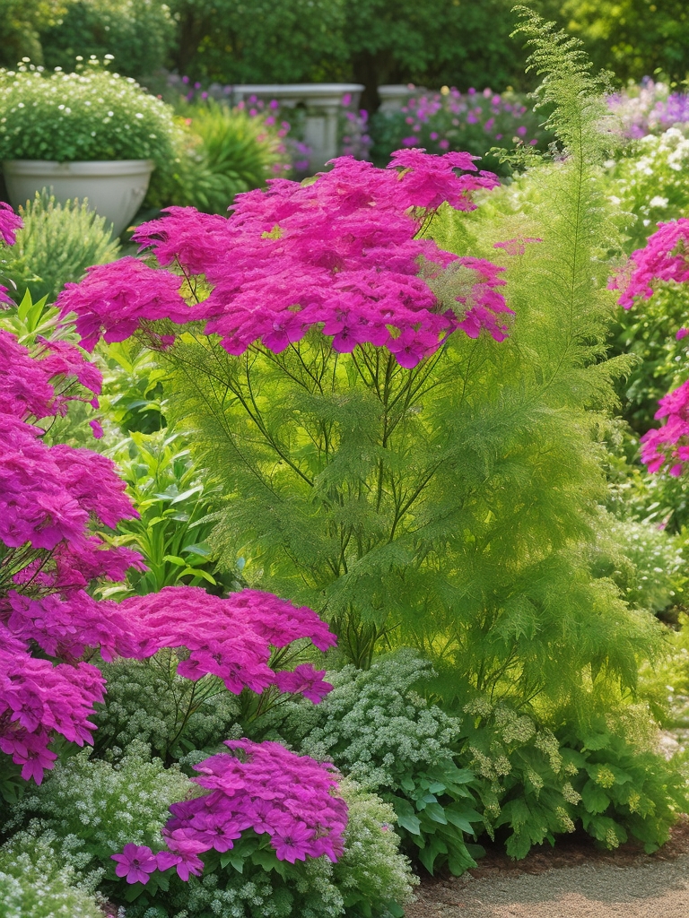 Чередуйте цветочные и декоративнолистные растения